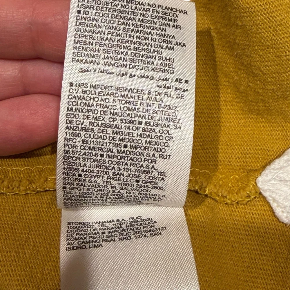 Old Navy Boys Rugby Polo Shirt Collar Long‎ Sleeve Large 10-12 Mustard Yellow